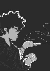 Boy blowing a magic spell